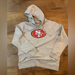 Fanatics Men's Gray and Red NFL 49ers Logo Hoodie